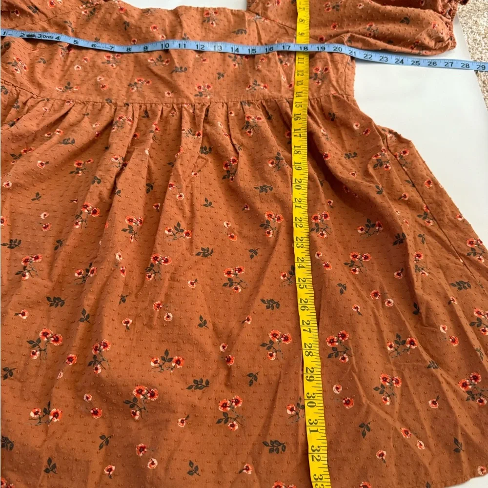 Arula tan with floral print Floral Puff Sleeve Dress in size large/xl - Picture 9 of 15